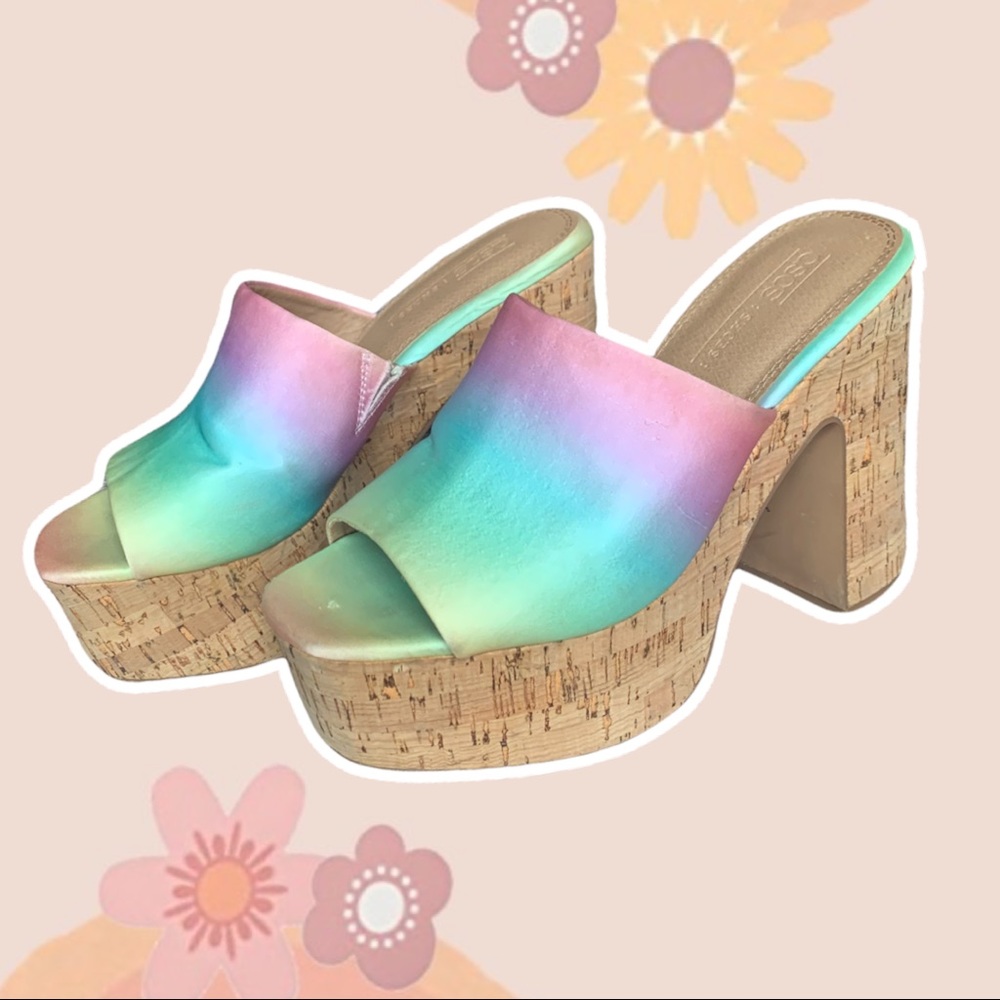 Platform Rainbow Clog Sandals